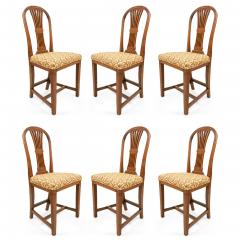 Set of 8 English Country Walnut Side Chairs - 4645248