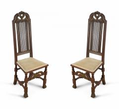 Set of 8 English Renaissance Paw Foot and Narrow Cane Back Side Chairs - 2798355