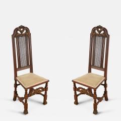 Set of 8 English Renaissance Paw Foot and Narrow Cane Back Side Chairs - 2798913