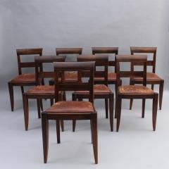 Set of 8 Fine French 1930s Mahogany Dining Chairs - 4656073