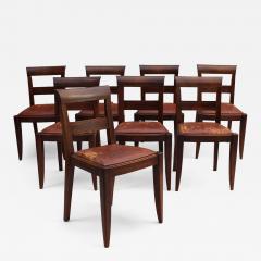 Set of 8 Fine French 1930s Mahogany Dining Chairs - 4659290
