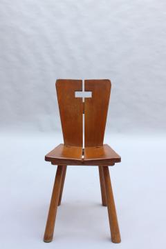 Set of 8 Fine French 1950s Beech Dining Chairs - 3117304