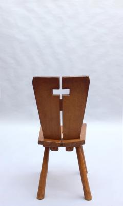 Set of 8 Fine French 1950s Beech Dining Chairs - 3117423