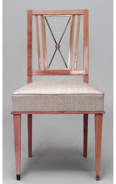 Set of 8 French 1940s Brass Maple Side Chairs - 424885