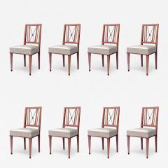 Set of 8 French 1940s Brass Maple Side Chairs - 425572