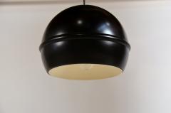 Set of 8 French 60s Black Globe Pendants - 977742