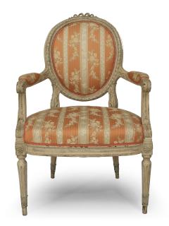 Set of 8 French Louis XVI Damask Dining Chairs - 2798244