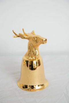 Set of 8 Gold Plated Stirrup Cups Goblets with Animal Heads Stags - 2304224