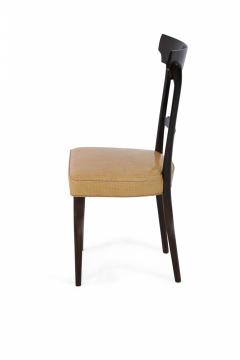 Set of 8 Ico Parisi Italian Mid Century Mahogany Frame and Yellow Alligator Upho - 4630468