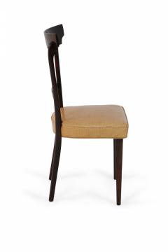 Set of 8 Ico Parisi Italian Mid Century Mahogany Frame and Yellow Alligator Upho - 4630472