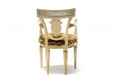 Set of 8 Italian Neoclassical Dining Chairs with Painted Murals Tiger Velvet - 3348269