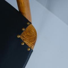 Set of 8 Lasse Ollinkari Dining Chairs in Black Leather Finland 1950s - 4459257