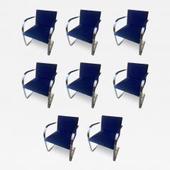 Set of 8 Mies Van Der Rohe for Knoll Flat Bar Brno Armchairs - 3371754