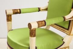 Set of 8 Painted and Parcel Gilt Empire Armchairs - 3296155