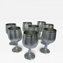 Set of 8 Pura Tin Hammered Goblets - 4306955
