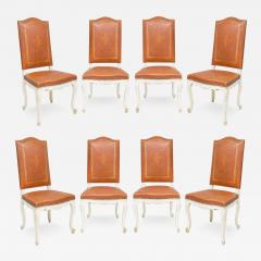 Set of 8 Regence Style Leather Dining Chairs - 3560869