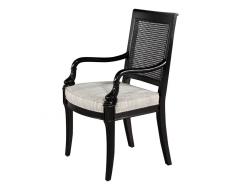 Set of 8 Regency Black Lacquered Cane Back Dining Chairs - 2993161