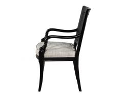 Set of 8 Regency Black Lacquered Cane Back Dining Chairs - 2993162