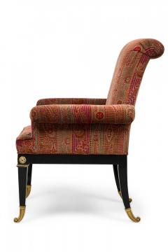 Set of 8 Russian Lacquered Bronze Mounted and Red Upholstered Dining Chairs - 4172672