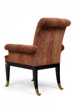 Set of 8 Russian Lacquered Bronze Mounted and Red Upholstered Dining Chairs - 4172673