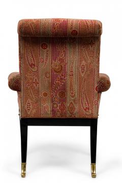 Set of 8 Russian Lacquered Bronze Mounted and Red Upholstered Dining Chairs - 4172674