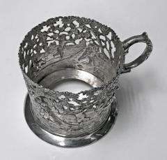 Set of 8 Silver Tea Holders with engraved glasses Germany circa 1900 - 1055288