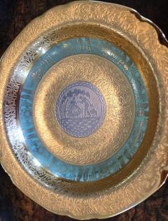 Set of 8 Vintage Bohemian 24kt Gold Platinum Incrusted Wall Plaques 3 Bowls - 4179270