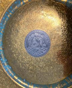 Set of 8 Vintage Bohemian 24kt Gold Platinum Incrusted Wall Plaques 3 Bowls - 4179276