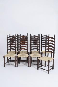 Set of 8 high back chairs 1950s - 4535226