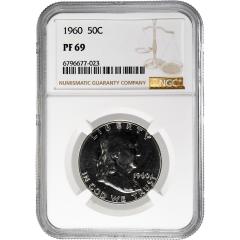 Set of 9 1955 1963 50C Franklin Half Dollars NGC PF 69 - 4560122