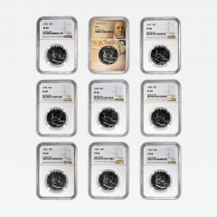 Set of 9 1955 1963 50C Franklin Half Dollars NGC PF 69 - 4560177