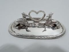 Set of American Sterling Silver Whippet Dog Place Card Menu Holders - 3750245