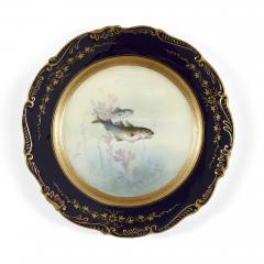 Set of Antique Coalport Porcelain Dinner Plates Depicting English Fish - 3318748