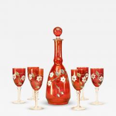 Set of Continental German Decanter and 6 Glass - 4260596