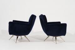 Set of Curvaceous Swivel Chairs on Brass Legs by Henry Glass - 3027928