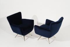 Set of Curvaceous Swivel Chairs on Brass Legs by Henry Glass - 3027929