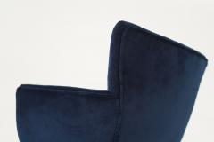 Set of Curvaceous Swivel Chairs on Brass Legs by Henry Glass - 3027935