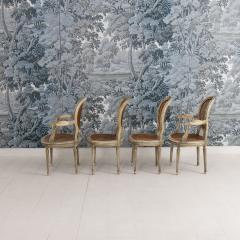 Set of Eight 19th c French Louis XVI Oval Back Cane Chairs in Original Paint - 4497819