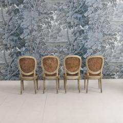 Set of Eight 19th c French Louis XVI Oval Back Cane Chairs in Original Paint - 4497821