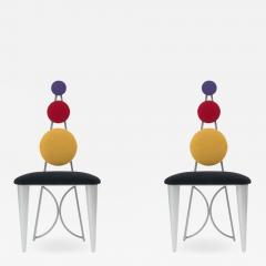 Set of Eight American Multicolored Panel Chairs - 1382902