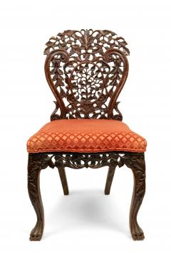 Set of Eight Asian Burmese Walnut Side Chairs - 1418082