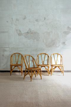 Set of Eight Bamboo Chairs 1970s - 4364917