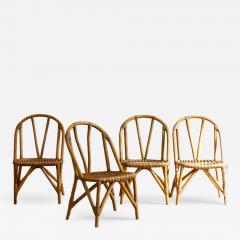 Set of Eight Bamboo Chairs 1970s - 4428457