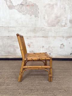 Set of Eight Bamboo and Wicker Chairs Italy 1970s - 4364794