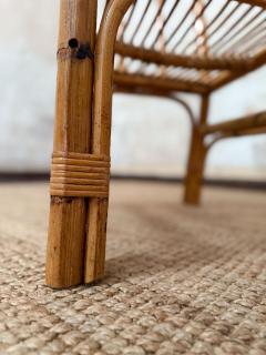 Set of Eight Bamboo and Wicker Chairs Italy 1970s - 4364795