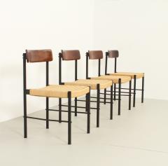 Set of Eight Chairs with Rope Seats by Casas Spain 1961 - 2513966