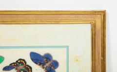Set of Eight Chinese Rice Paper Paintings of Butterflies and Insects - 808175