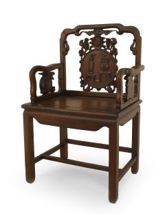 Set of Eight Chinese Rosewood Carved Arm Chairs - 1402402
