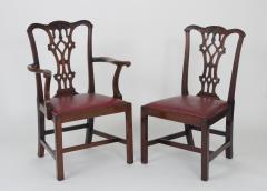 Set of Eight Chippendale Style Mahogany Dining Chairs 6 2 early 19th c  - 1051027