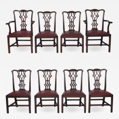 Set of Eight Chippendale Style Mahogany Dining Chairs 6 2 early 19th c  - 1051220